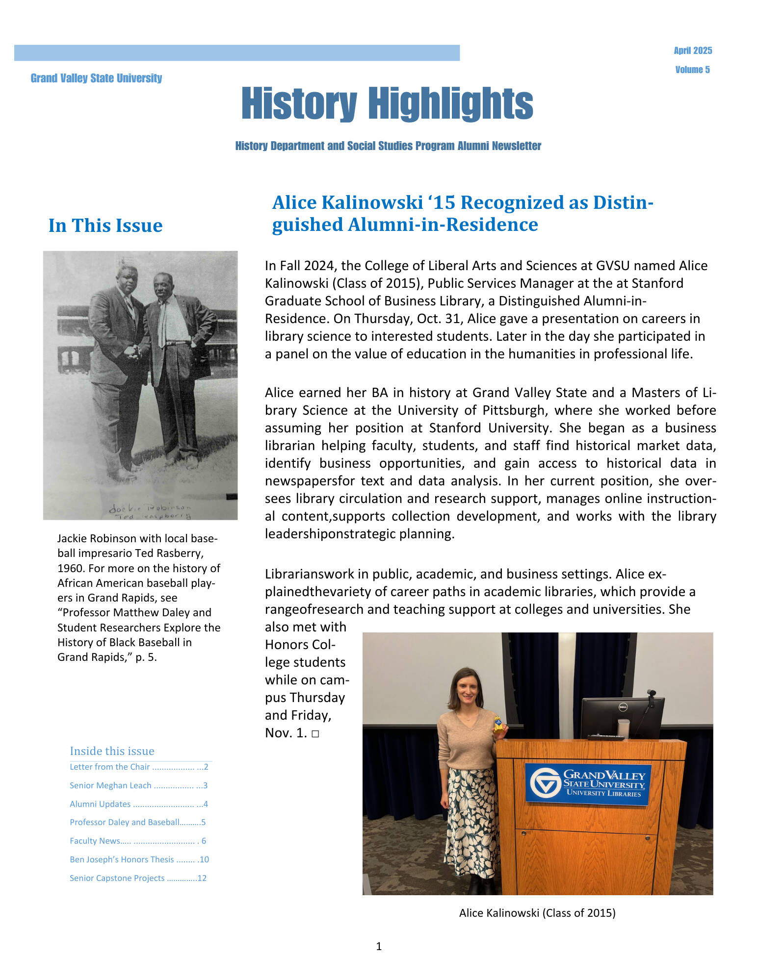2025 HST Newsletter Front Page
